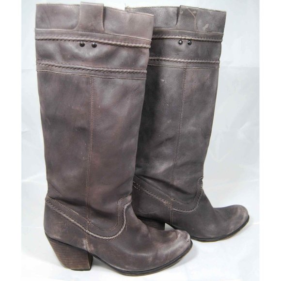 Bronx Knee High Leather Cowboy Boots Size 38 Euro - Picture 2 of 6